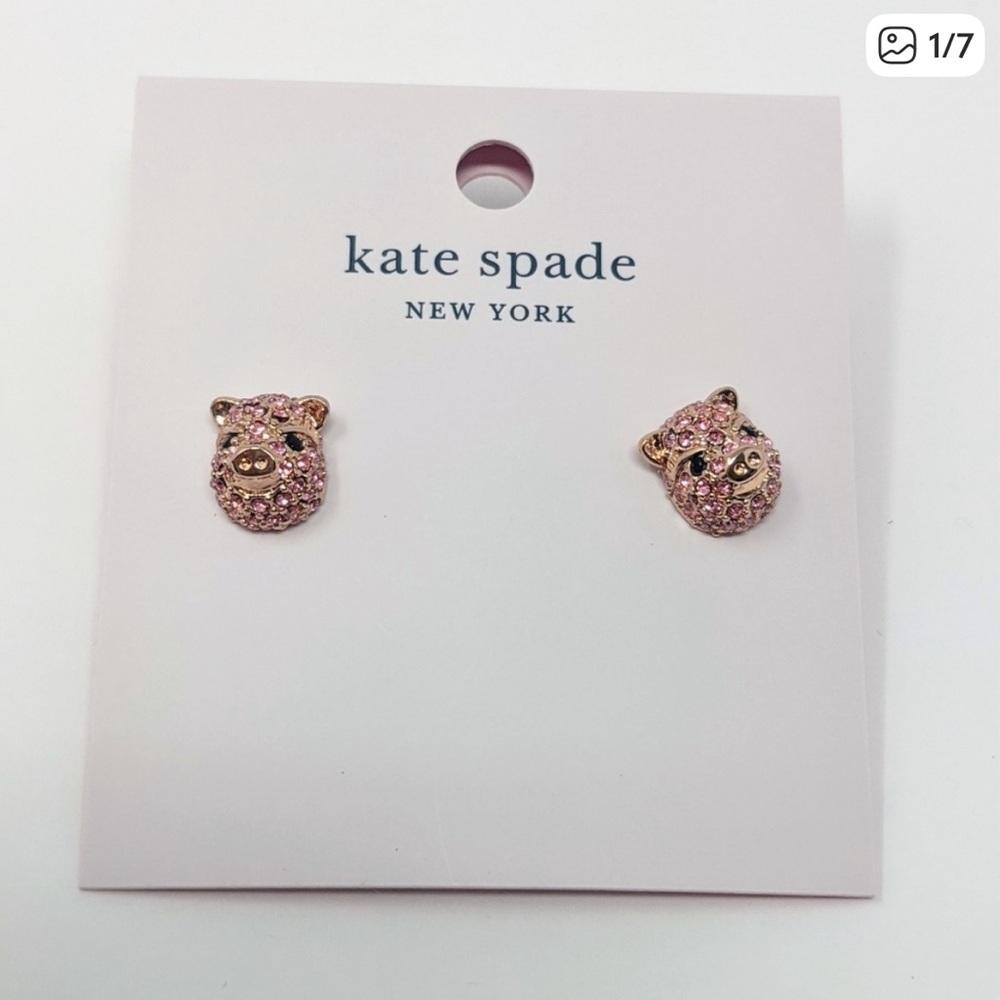 NWT Kate Spade Pave Pig Stud Earrings 🐷